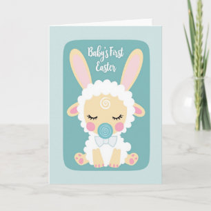 Polka Dot Lamb Baby Card