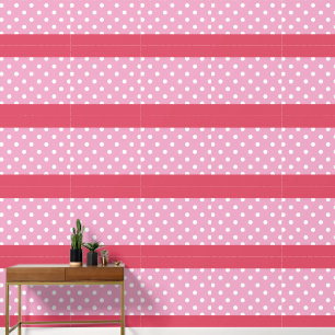 Polka Dot Lavender Stripe Peel and Stick Wallpaper