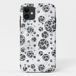 Polka Dot Leopard Black and White Design iPhone 11 Case