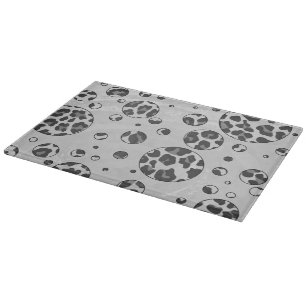 Polka Dot Leopard Black and White Design Cutting Board
