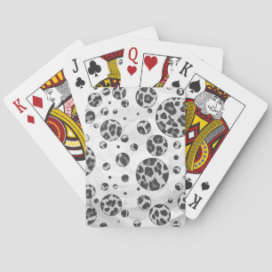 Polka Dot Leopard Black and White Design Playing Cards