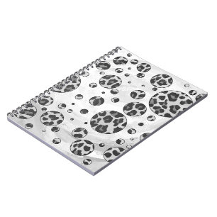 Polka Dot Leopard Black and White Design Spiral Notebook