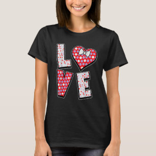 Polka Dot Love Heart Bow Tie Valentine's Day  For  T-Shirt