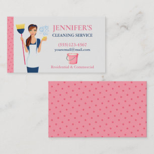 Polka Dot Maid House Cleaning Service Business Card