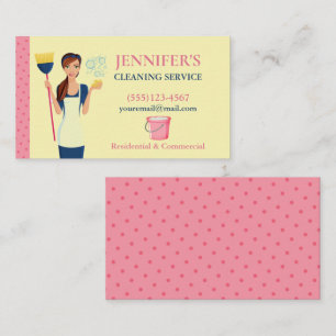 Polka Dot Maid House Cleaning Service Business Card