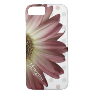 Polka Dot Marsala Wine Daisy Custom Name Case-Mate iPhone Case