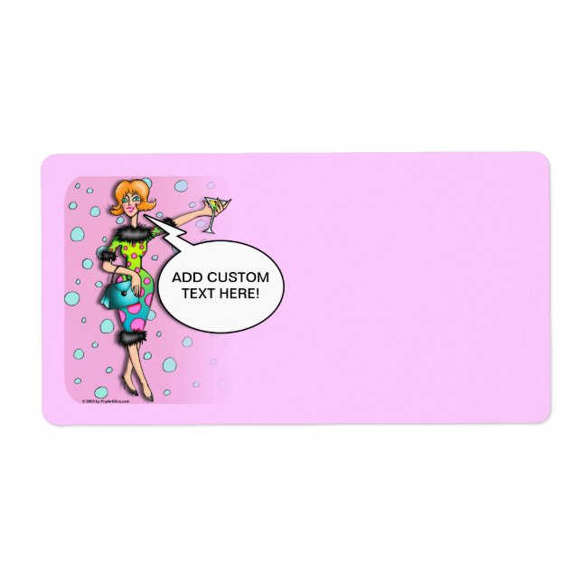 POLKA DOT MARTINI DIVA Avery LABELS (Front)