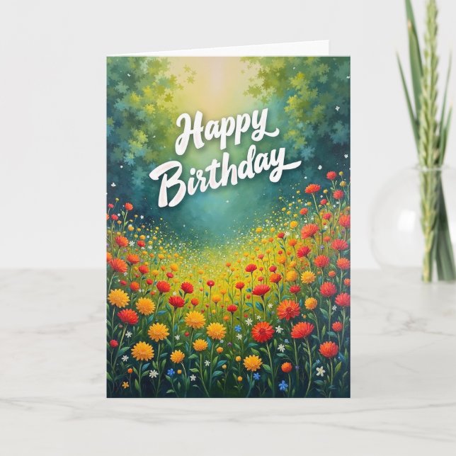 Polka Dot Meadow Joy Card (Front)