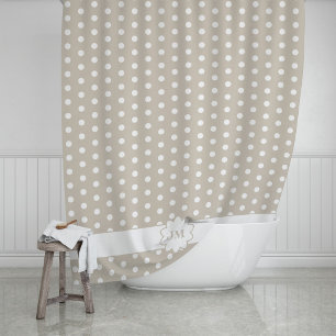 Polka Dot Monogram Shower Curtain