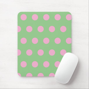 Polka Dot Mouse Pad (Sage Green & Pink)