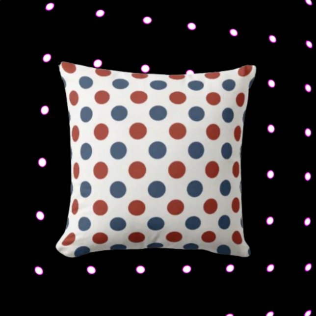 Polka Dot Navy and Red Cushion (Creator Uploaded)