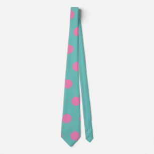 Polka Dot Neck Tie (Aqua & Pink)
