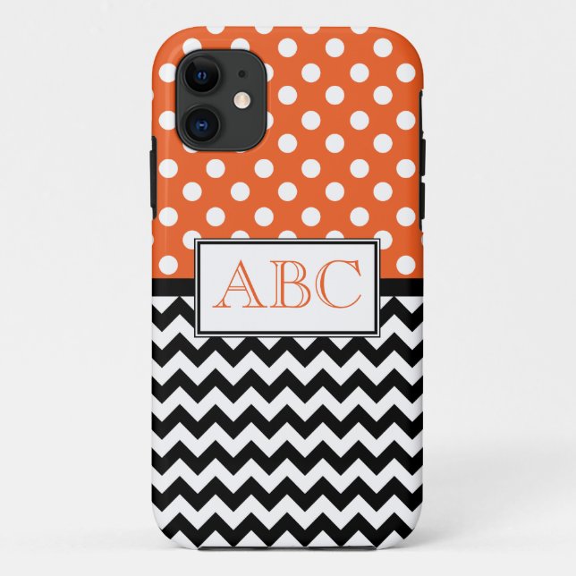 Polka Dot Orange & Chevron iPhone 5 Case (Back)