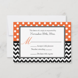Polka Dot Orange & Chevron Reply Cards