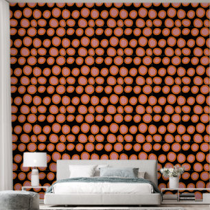 Polka Dot Orange Pink Circle Geometric Black Patte Wallpaper