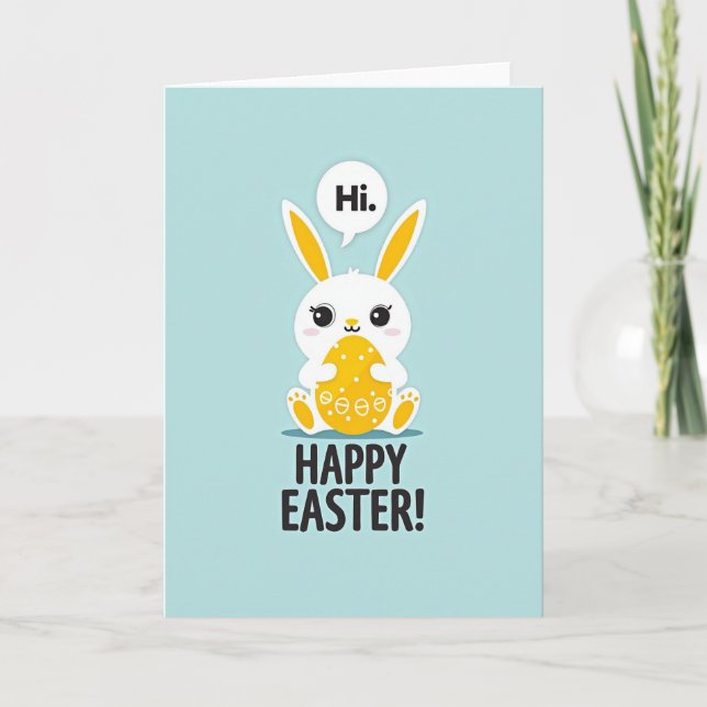 Polka Dot Oval Lagomorph Card (Front)