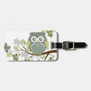 Polka Dot Owl in Tree Luggage Tag
