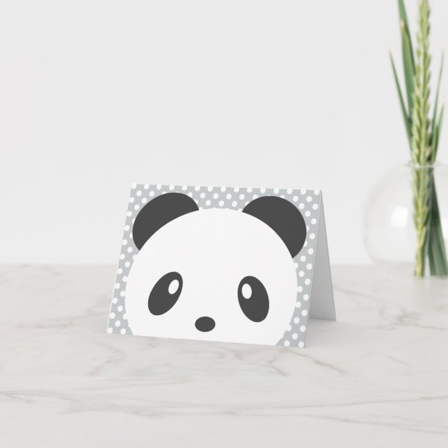 Polka dot panda note card (Front)