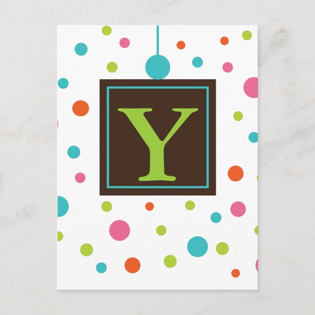 Polka Dot Party Bunting Banner Post Card (Front)