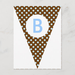 Polka Dot Party Flag Bunting Banner Post Card