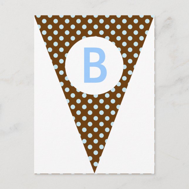 Polka Dot Party Flag Bunting Banner Post Card (Front)