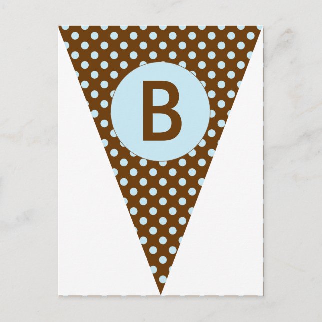 Polka Dot Party Flag Bunting Banner Post Card (Front)