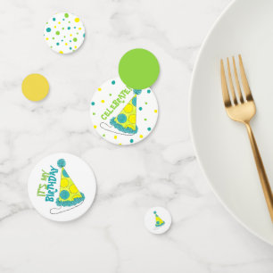 Polka Dot Party Hats Happy Birthday Celebration Confetti