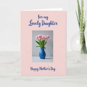 Polka Dot Pastel Floral Photo Card