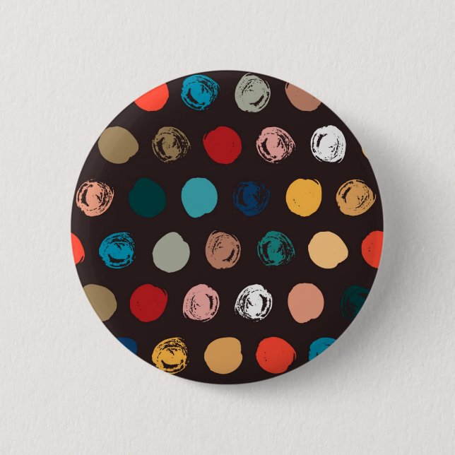 Polka dot pattern 6 cm round badge (Front)