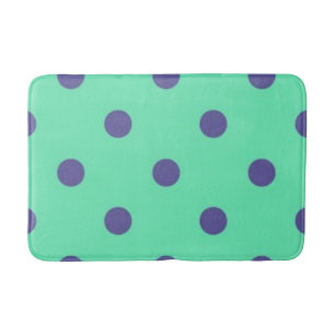 Polka dot pattern bath mat