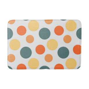 Polka dot pattern bath mat
