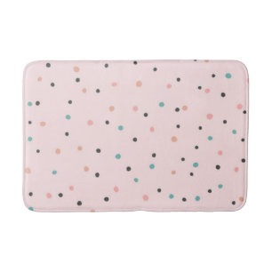 Polka dot pattern bath mat