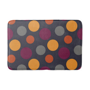 Polka dot pattern bath mat