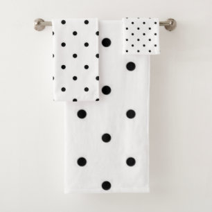 Polka dot pattern bath towel set