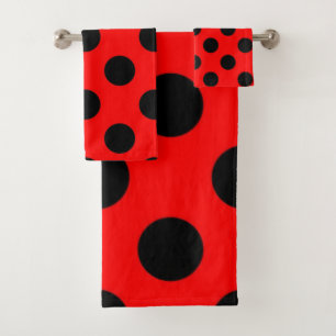 Polka dot pattern bath towel set