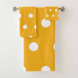 Polka dot pattern bath towel set