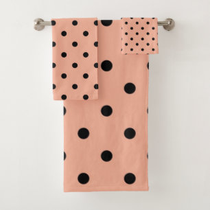 Polka dot pattern bath towel set