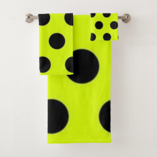 Polka dot pattern bath towel set