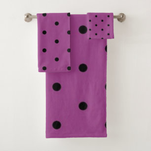 Polka dot pattern bath towel set