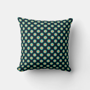 Polka Dot Pattern - Blue Aqua Green Yellow Red Cushion