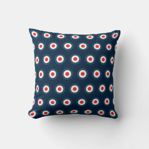 Polka Dot Pattern - Blue Red White Cushion