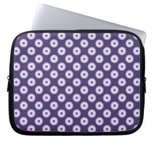 Polka Dot Pattern - Blue Violet Purple Lavender Laptop Sleeve