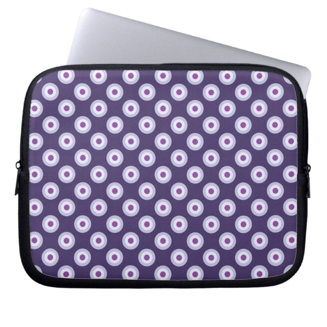 Polka Dot Pattern - Blue Violet Purple Lavender Laptop Sleeve (Front)