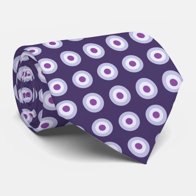 Polka Dot Pattern - Blue Violet Purple Lavender Tie (Rolled)