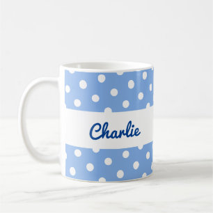 Polka Dot Pattern Blue White Coffee Mug