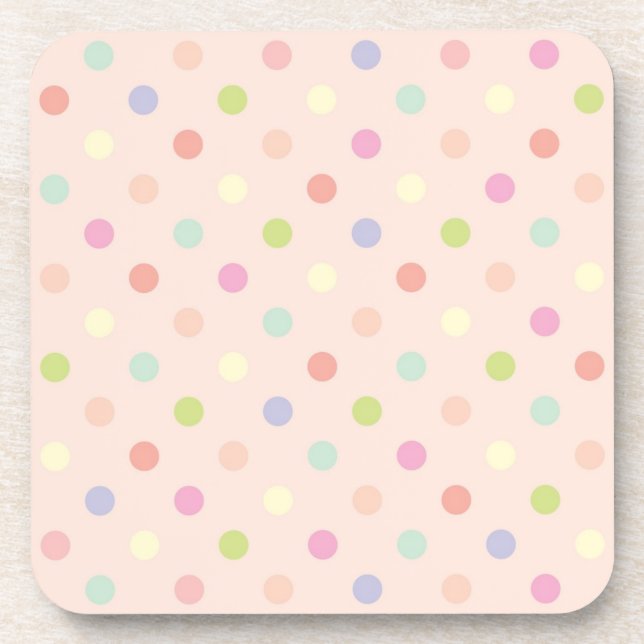 Polka dot pattern coaster (Front)