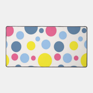Polka dot pattern desk mat