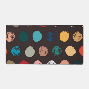 Polka dot pattern desk mat