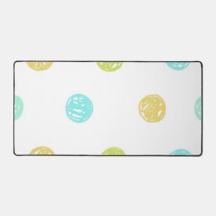 Polka dot pattern desk mat