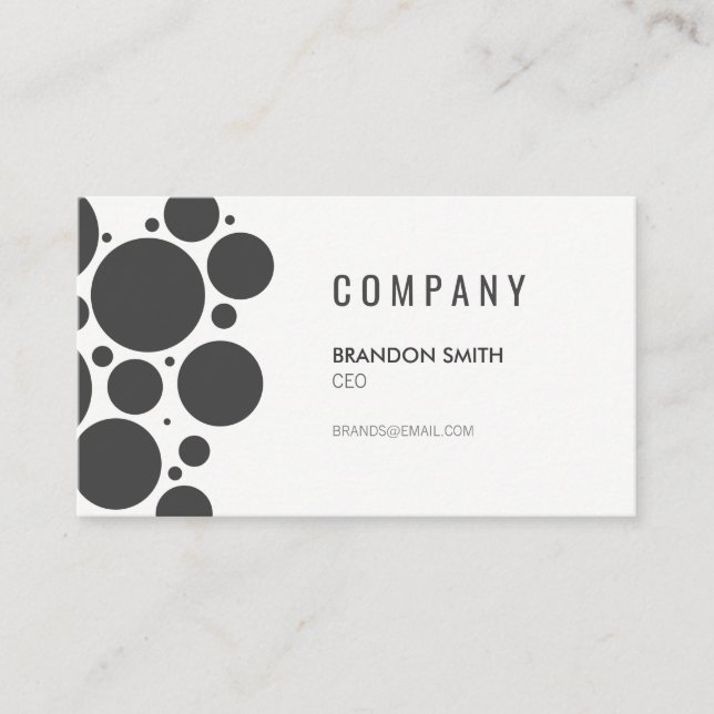 Polka Dot Pattern / Grey Business Card (Front)